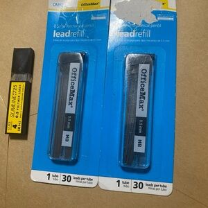 2 New OfficeMax 0.5mm HB Lead Refills & Slimline .5 Refills
